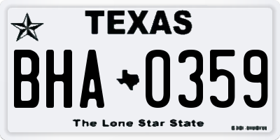 TX license plate BHA0359