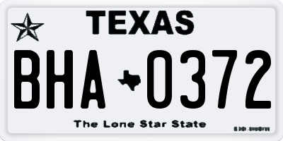 TX license plate BHA0372