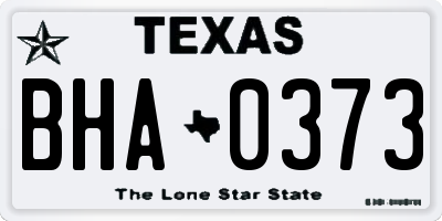 TX license plate BHA0373