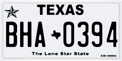 TX license plate BHA0394