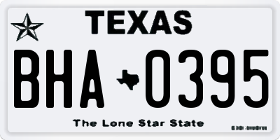 TX license plate BHA0395