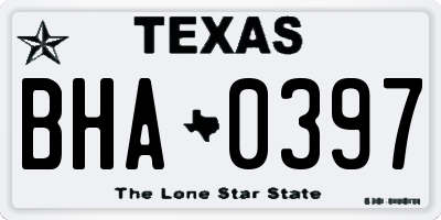 TX license plate BHA0397
