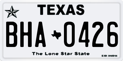 TX license plate BHA0426