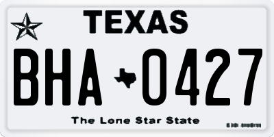 TX license plate BHA0427