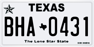 TX license plate BHA0431
