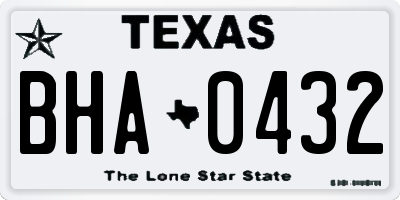 TX license plate BHA0432