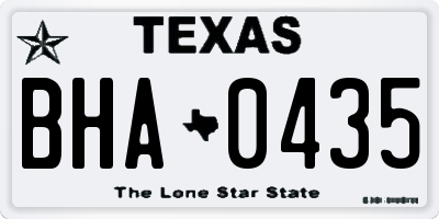 TX license plate BHA0435