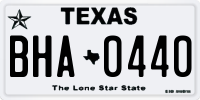 TX license plate BHA0440