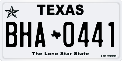 TX license plate BHA0441