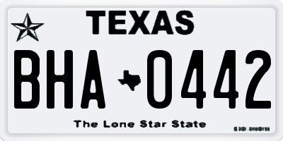 TX license plate BHA0442
