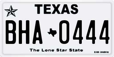 TX license plate BHA0444
