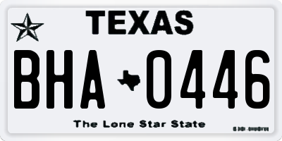 TX license plate BHA0446