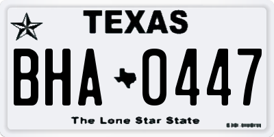 TX license plate BHA0447