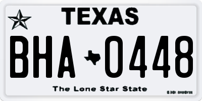 TX license plate BHA0448