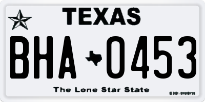 TX license plate BHA0453