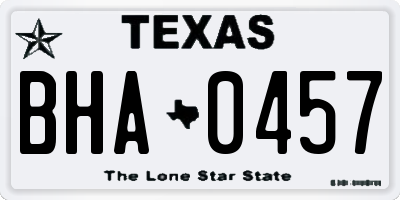 TX license plate BHA0457