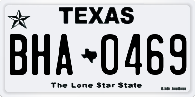 TX license plate BHA0469