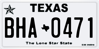 TX license plate BHA0471