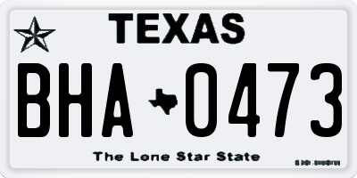 TX license plate BHA0473