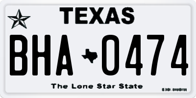 TX license plate BHA0474
