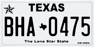 TX license plate BHA0475