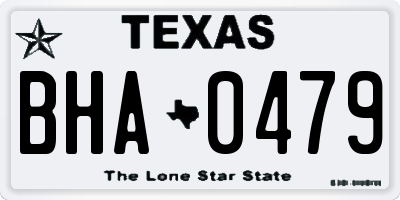 TX license plate BHA0479