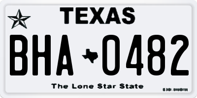 TX license plate BHA0482
