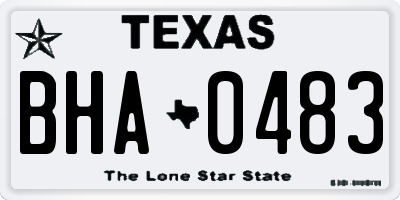 TX license plate BHA0483