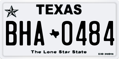 TX license plate BHA0484