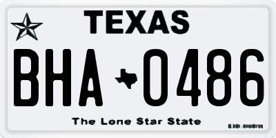TX license plate BHA0486