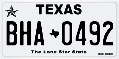 TX license plate BHA0492