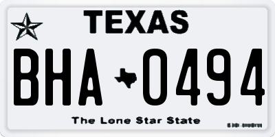 TX license plate BHA0494