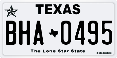 TX license plate BHA0495