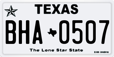 TX license plate BHA0507
