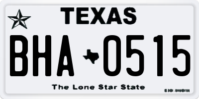 TX license plate BHA0515