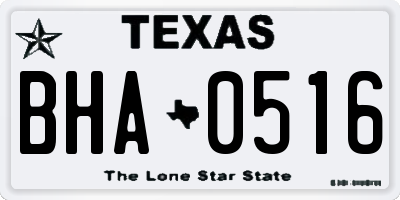 TX license plate BHA0516