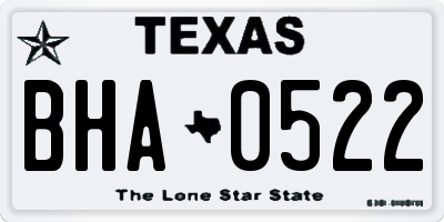 TX license plate BHA0522