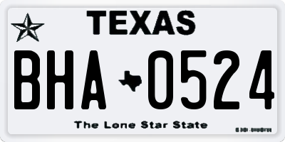 TX license plate BHA0524