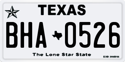 TX license plate BHA0526