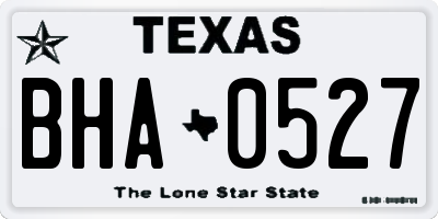 TX license plate BHA0527