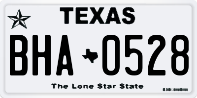 TX license plate BHA0528