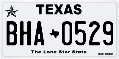 TX license plate BHA0529