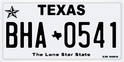 TX license plate BHA0541
