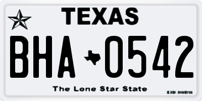 TX license plate BHA0542