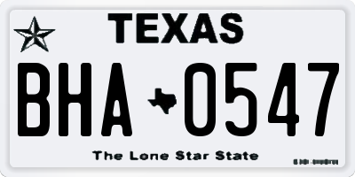 TX license plate BHA0547