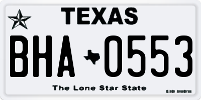 TX license plate BHA0553