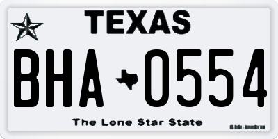 TX license plate BHA0554