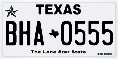 TX license plate BHA0555