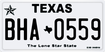 TX license plate BHA0559