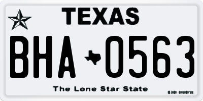 TX license plate BHA0563